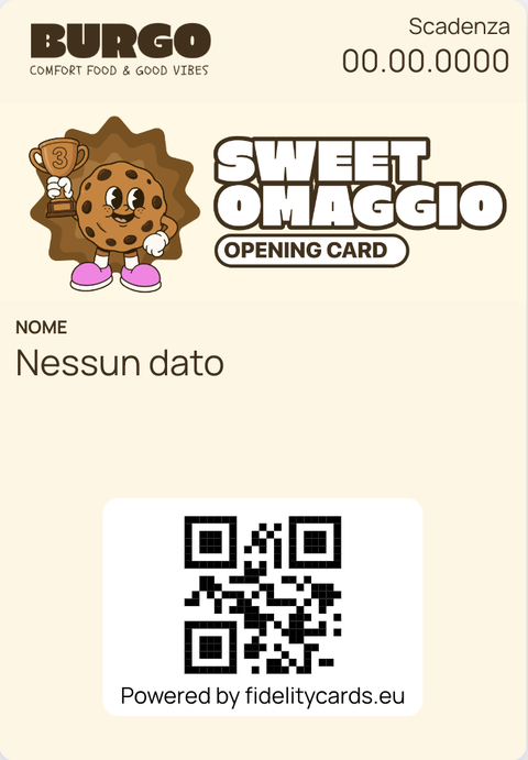 Coupon Burgo: dolce omaggio, Opening Card numero 3