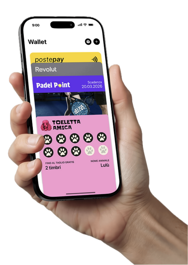 iPhone con carta fedeltà nel wallet